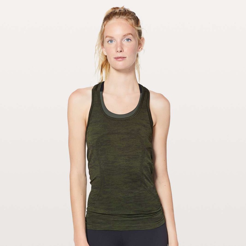 Lululemon | Swiftly Tech Racerback Dark Olive‎ Brave Olive Black Size 4